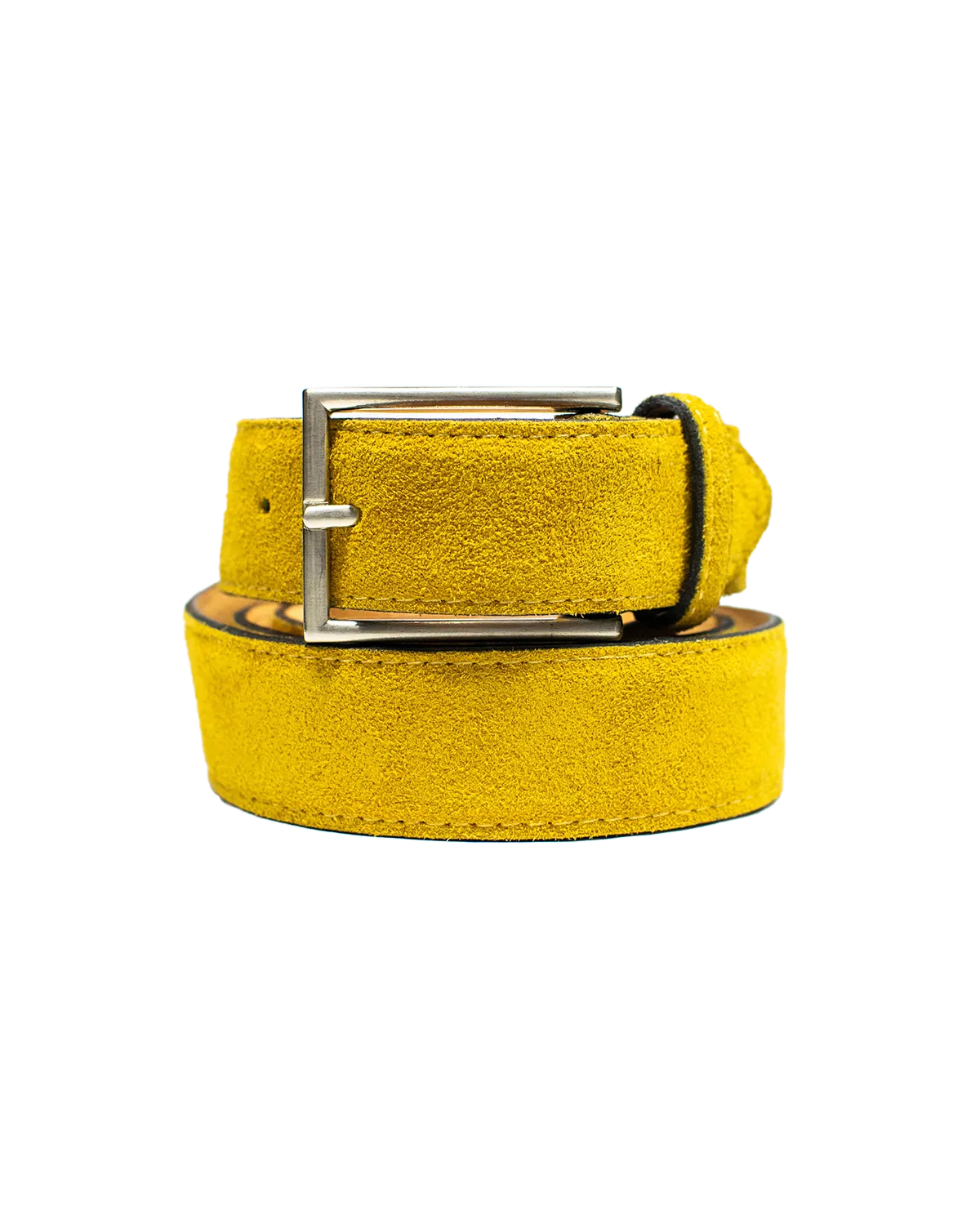 Cinturón Clásico de Gamuza en color amarillo